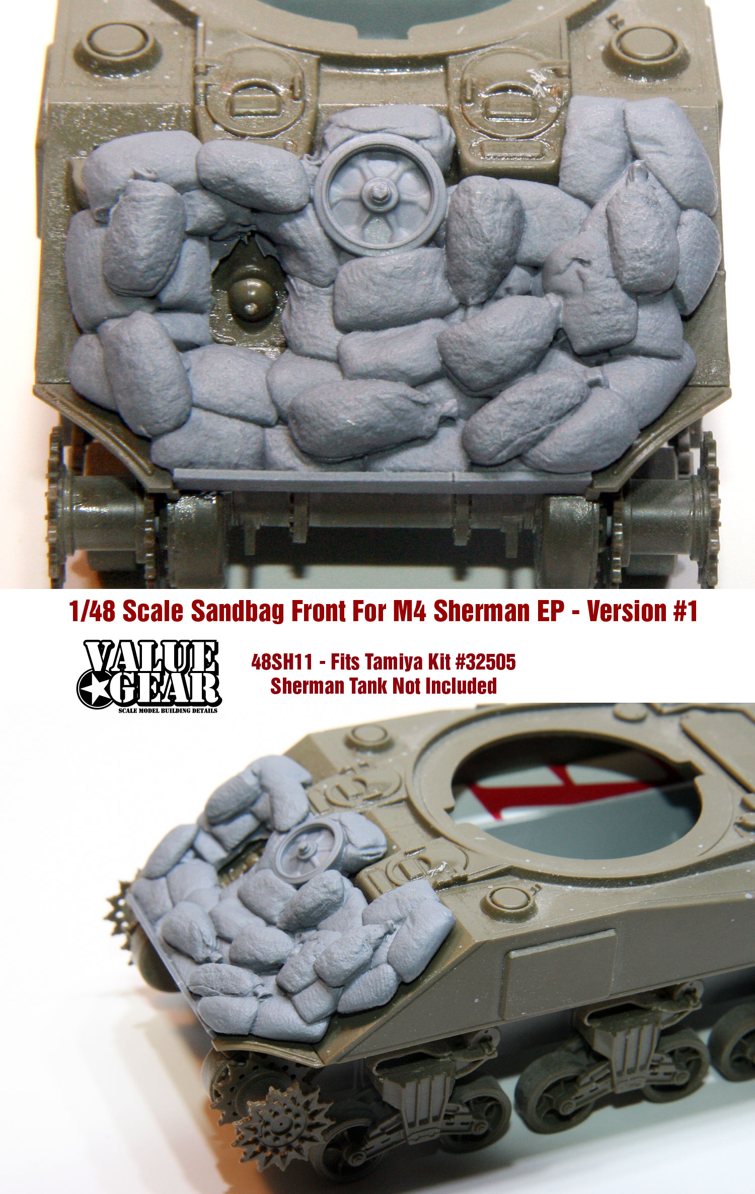 Value Gear 1/35 M10 Tank Destroyer Sandbag Fronts V3 for Tamiya kits