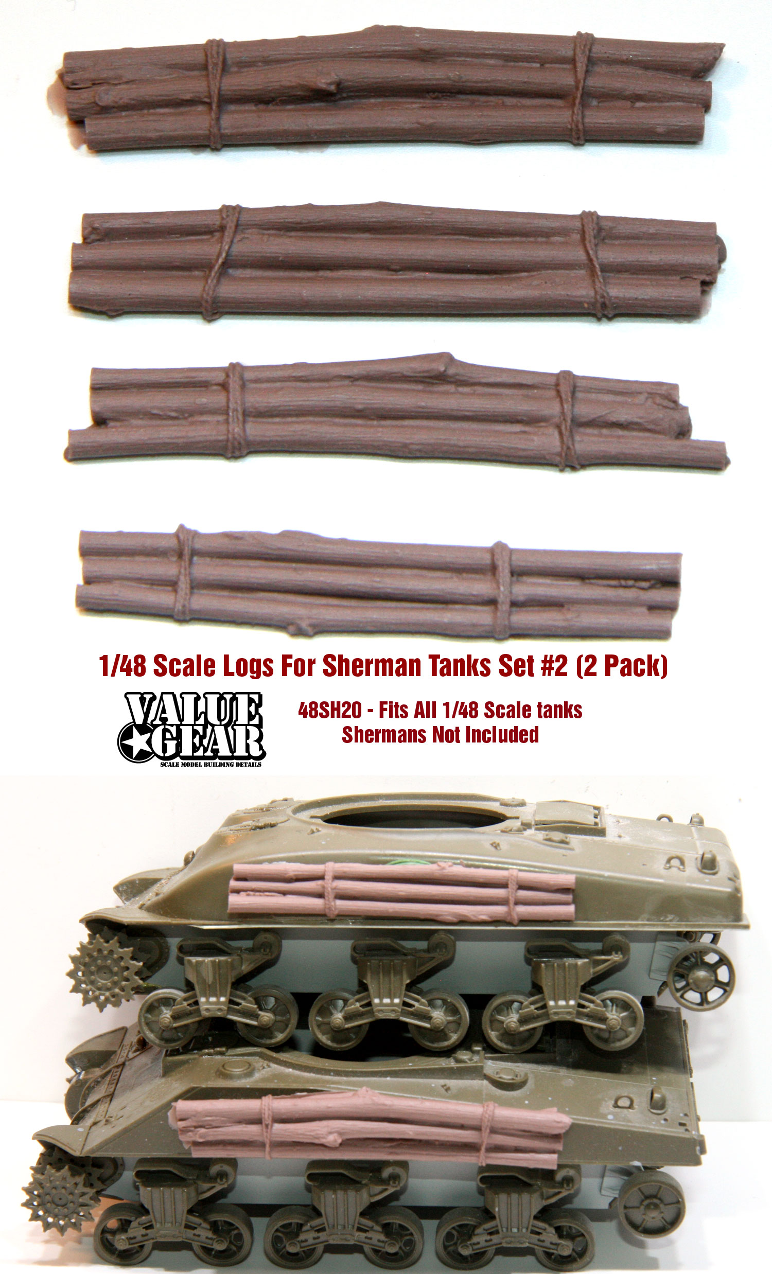 fits all 1/48 Tanks ValueGearResinStowage 1/48 Allied Sherman Tank Set #2