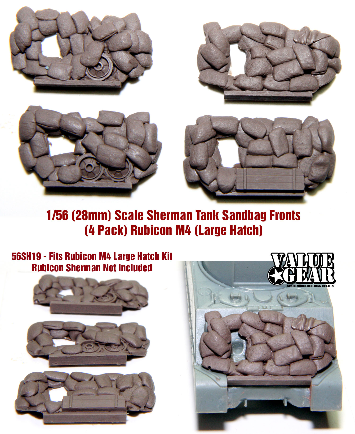 1/56 scale   56SH14 Log Sets For 1/56 Sherman Version 1 4pack 8 Bundles 28mm 