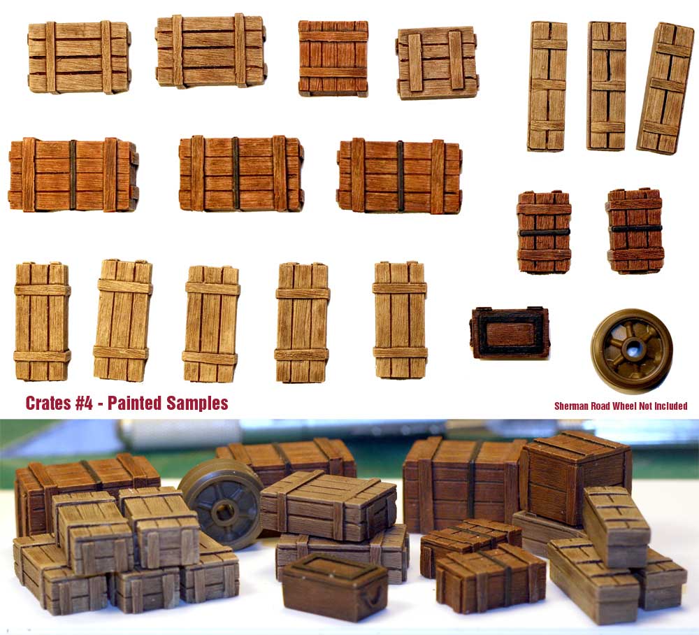 19 pieces, 6 styles Value Gear 1//35 Universal//Generic Wooden Crates #6