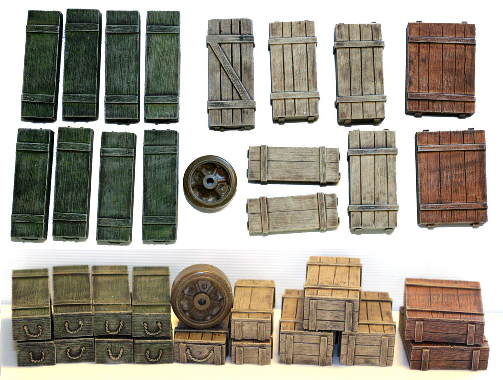 1/35 Wooden Boxes & Crates Set 13 Pieces Scale Modeling Military Stowage  1 