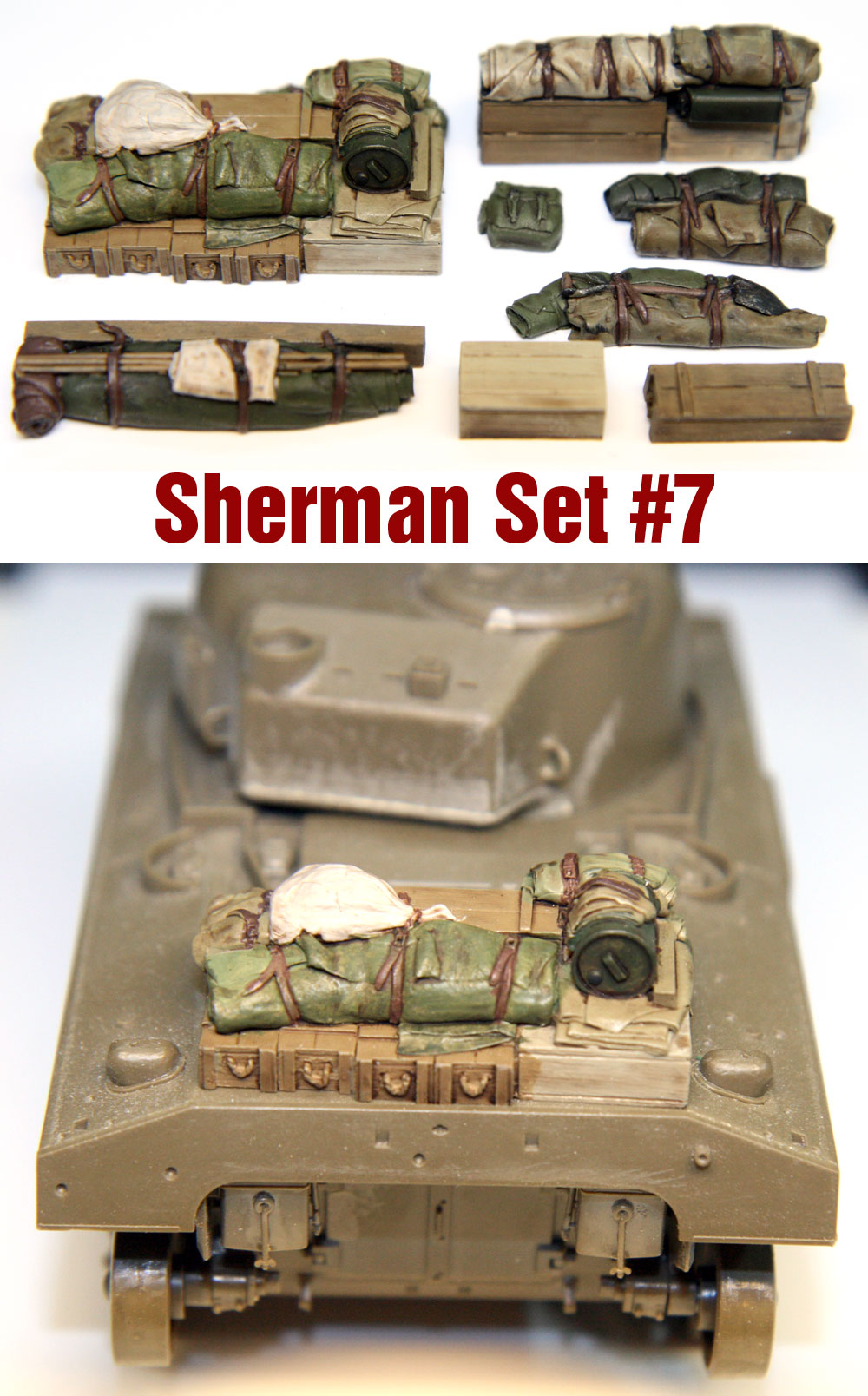 1/35 Scale Resin kit WW2 Sherman tank Engine Deck and Stowage Sets #12